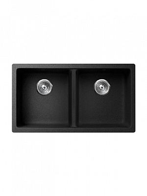 Vertu-K Undermount Low Divide Black NuGranite Sink